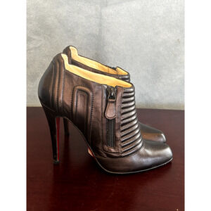 Christian Louboutin Brown Leather Ankle Boots Vintage